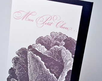 My Little Cabbage Letterpress Card