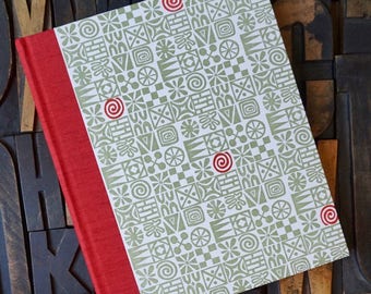 Photo Album - Large with Red and Gray Abstract Pattern