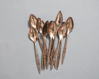 Vintage Brutalist International Lyon Cortez Aztec Teaspoons