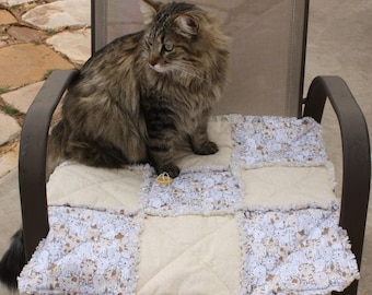 Cat Accessories, Cat Bed, Cat Bedding, Handmade Cat Blanket, Deluxe Cat Blanket, Cat Mat, Cat Throw, Furniture Pet Cover, Washable Cat Bed