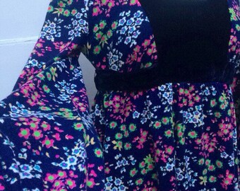 Late 60s earky 70s smock top /micro mini dress