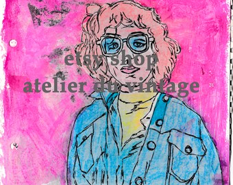 Digital mixed media illustration
