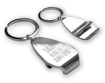 Personalised engraved This DADDY belongs to bottle opener KEYRING gift, personalized metal keyring keychain - PKBL1