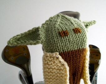 Yoda Golf Headcover, Star Wars Golf Club Cover, Yoda Golf Head Cover, Yoda Golf Club Cover, Knit Golf Head Cover, The Force Awakens