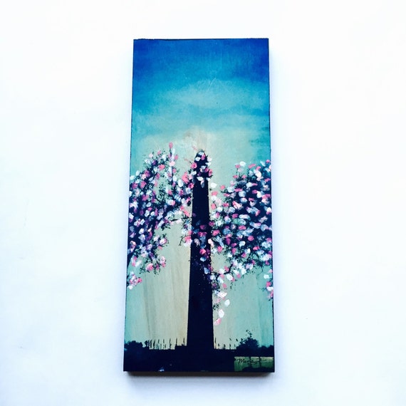 Washington Monument with Cherry Blossoms