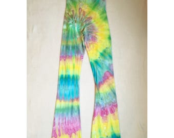 Handmade Small Rainbow Tie Dye Yoga Pants - Tie Dye Pants - Festival Pants - Rave Pants - Hippie