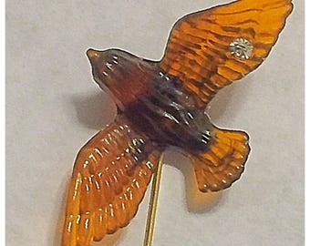 Vintage Plastic Bird Stick Pin, Flying Bird Stick Pin
