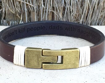 FREE SHIPPING-Leather Bracelet,Stainless Steel Bracelet,Men Leather Bracelet,Men's Personalized Bracelet,Custom Leather Bracelet,Bracelets