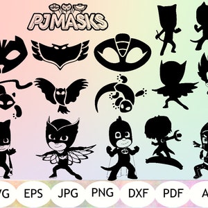 Pj mask silhouette | Etsy