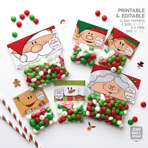 Transformative image within christmas bag toppers free printable Shocking image intended for christmas bag toppers free printable