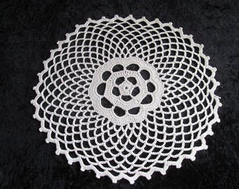 Lace Doily Vintage Crochet Doily Round Lace Doily Centerpiece Decoration Oval White Crochet Lace Vintage Lace Doily Wedding Centerpiece