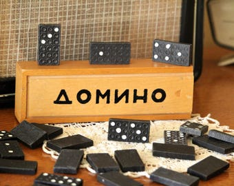 Dominoes - Wooden Dominoes - Vintage Domino Set - Wood Domino Set - Vintage Game - Kids Wooden Toy - Christmas Gift - Family Game
