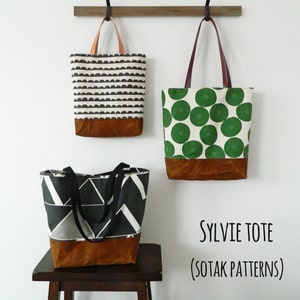 Sylvie Tote, pdf bag pattern, pdf pattern, tote bag, instant download, three sizes, easy to sew, sewing, chic, patterns, sew, bag
