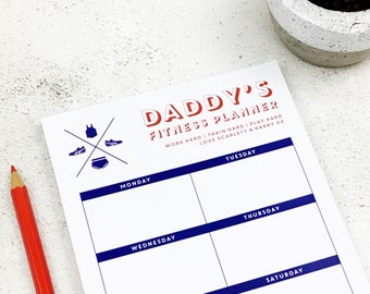 Sports And Fitness Planner - Custom Name - Weekly Planner - Notepad - Bullet Journal - Father's Day Gift - Gift For Him - Gym Buddy