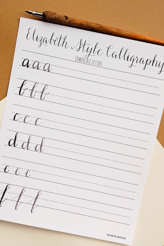 Modern Calligraphy Practice Worksheets Lowercase Letters