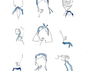 Ways to wear your new blue scarf- Postcard