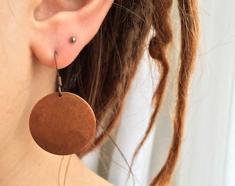 Copper Disc Earrings