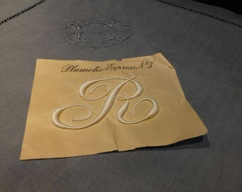 Vintage French monogram Letter R