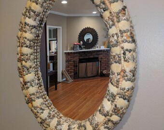 Milieu Saint-Valentin-style de siècle marin shell miroir | Les marins la Saint-Valentin | Rétro | MCM | Coquillages | Coquillage décoration murale miroir | Vintage Decor plage