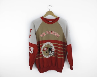 Vintage Adult San Fransisco 49ers Star Sleeve Crewneck Sweatshirt // Size XL