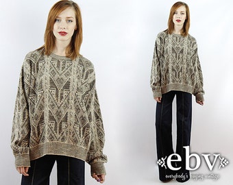 Southwestern Sweater Vintage Sweater Oversized Pullover Oversized Jumper Vintage Knit Oversized Knit Oversized Sweater Men's Sweater
