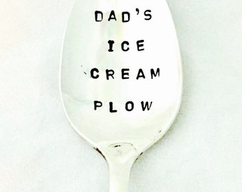Dad's Ice Cream Plow Spoon, Personalized Ice Cream Spoon, Gift For Him