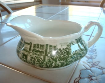 Vintage Royal Tudor Ware Staffordshire England Coaching Taverns #1828 Gravy Boat