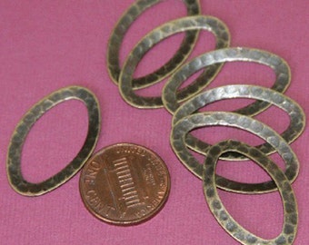10 pcs of Antiqued brass hammered Oval Links 28X17mm