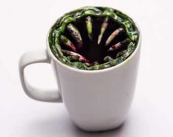 Monster Mug with Fangs Lovecraftian Horror sculpture