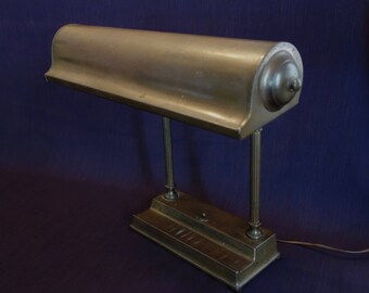 Vintage Antique Banker’s Office Desk Lamp Adjustable Fluorescent Steampunk
