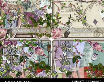 Soft Spring Dew Printable Digital Scrapbooking Kit by Digidesignresort