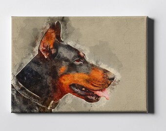 Doberman art | Etsy