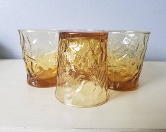 Vintage Libbey Amber rocks glasses