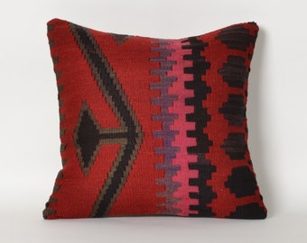kilim pillow, throw pillow, kilim, red, turkish kilim pillow, turkish pillow, pillow cover, pillow, red pillow, red kilim pillow, kilim