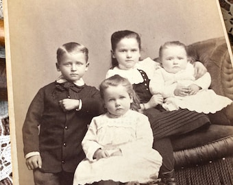 The Siblings - Antique Cabinet Card Potsdam New York