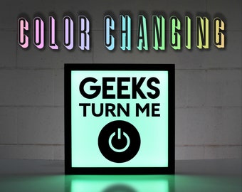 Geek Decor, Geeks Turn me On, Computer Decor, Power Button On, Computer Geek, Video Game Sign, Video Game Decor, Gamer Geek, Geek