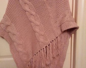 Vintage Dusty Rose Women's Poncho