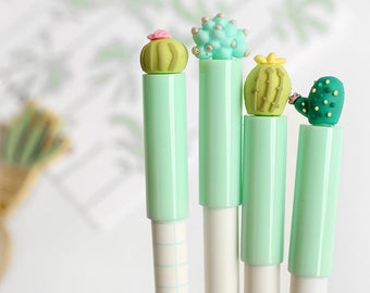 Cute Succulent Pens / Kawaii Pens / Cute Pens / Gel Ink Pens / Cute School Supplies / Cute Cactus Pens / Cute Stationery / Cute Stationary