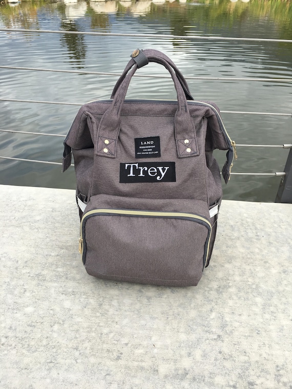 land grey diaper bag