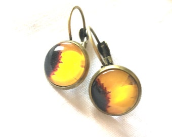 Earrings Sunflower yellow