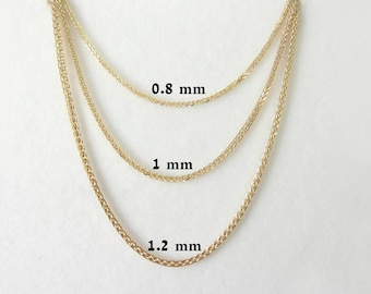14k gold chain, gold necklace, yellow gold necklace, spiga chain. men gold chain. women gold chain. thick gold chain. white gold chain