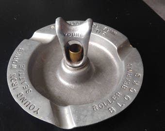 Vintage Cast Aluminum Ashtray YOUNG IRON WORKS Seattle, Rope Fitting, Unique
