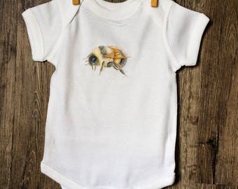Honey Bee 100% cotton onesie featuring Emma Pyle Art | Bee Keepers | baby boy | baby girl | baby shower