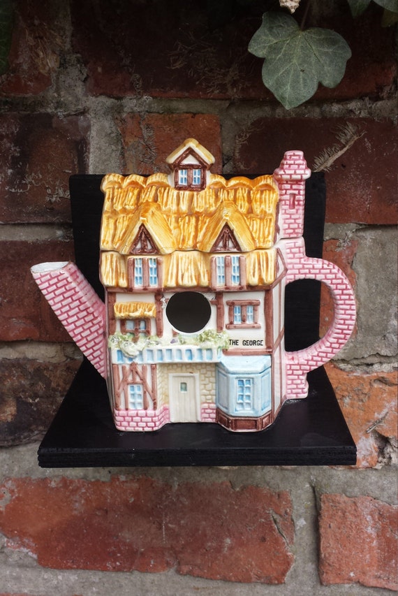 Teapot bird house vintage teapot nest box bird lover's