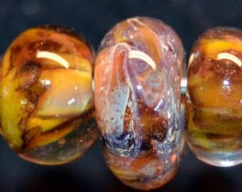 Sunrise- 7 boro lampwork beads SRA K45