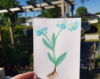 Original painting of a forget me not flower
