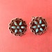 Vintage Turquoise Flowers Set in Silver Clip On Earrings