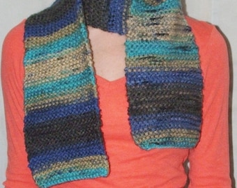 Simple Knit Blues Scarf