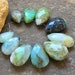 Peruvian opal briolettes, opal beads, smooth opal, colorful opal, muted, bead sampler, variety, mix, sample