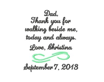 FATHER Of The BRIDE Handkerchief Hanky Hankie - Thank You For Walking Beside Me Today and Always - FoB - Dad